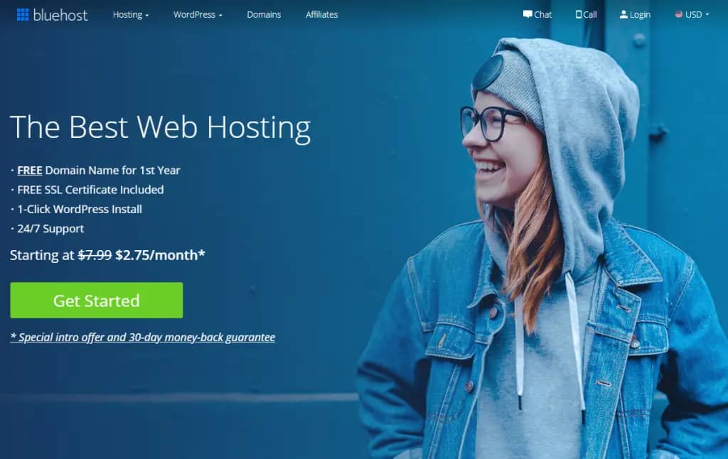 bluehost homepage 275 1024x646 1 5 Best Web Hosting Services You Can Buy With Bitcoin