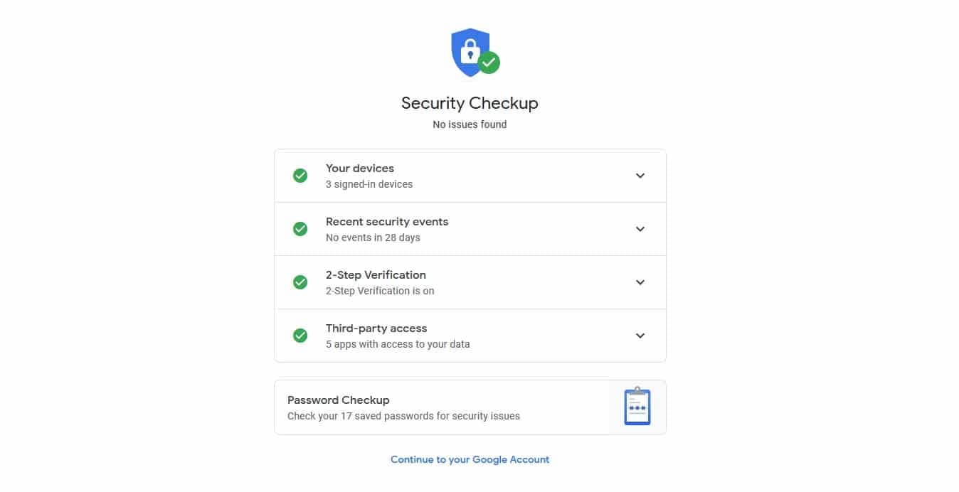 Google Security Checkup